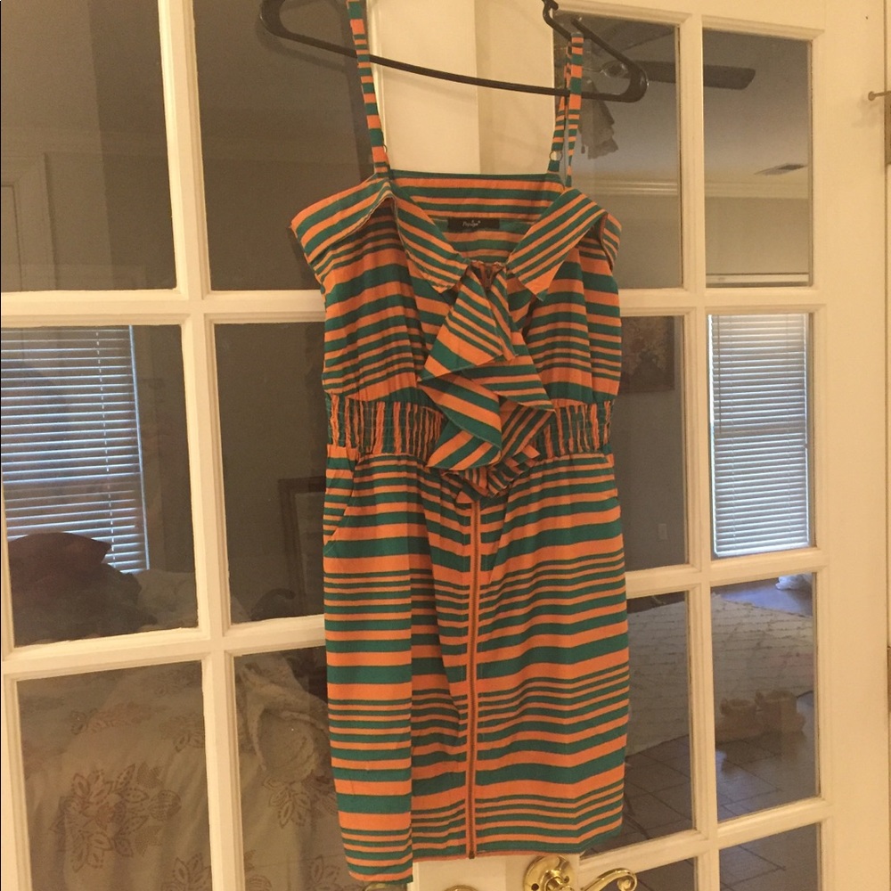 Stripped zipper dress